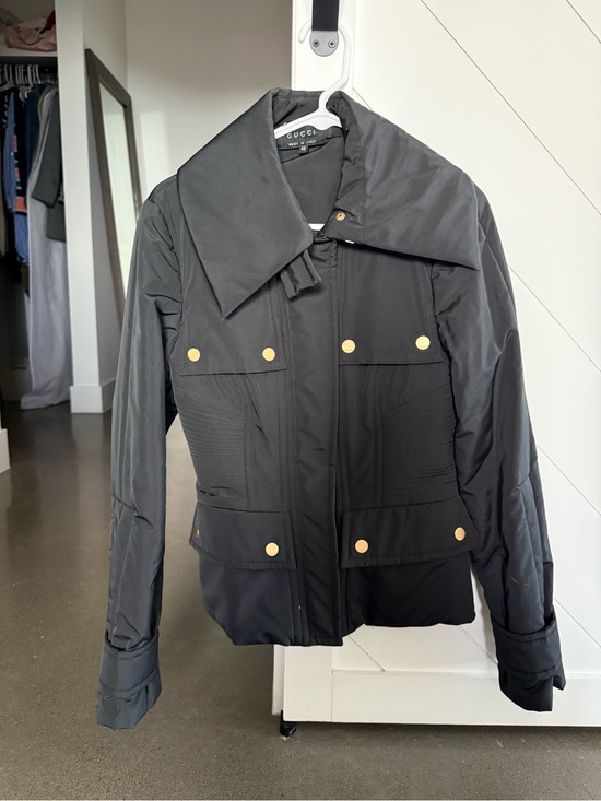 Gucci Jackets & Blazers - Gucci Black Bomber Jacket with Gold Buttons